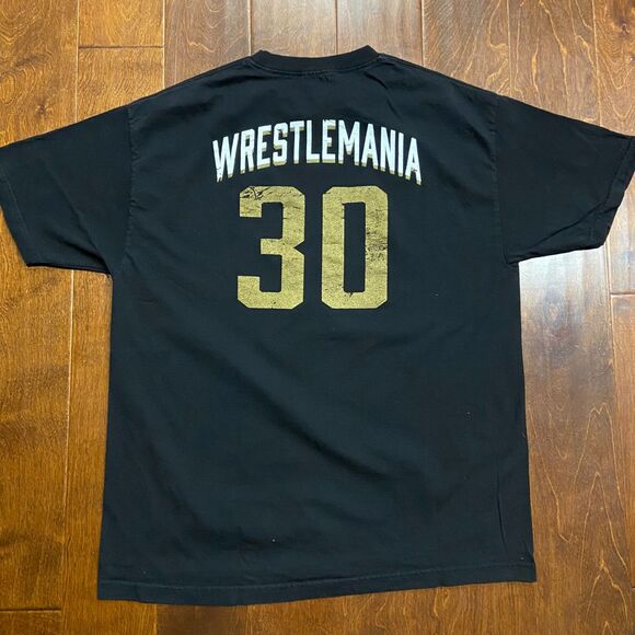 WWE Wrestlemania XXX 30 New Orleans 2014 Black Gold T-Shirt Men's Size XL - Picture 4 of 8
